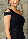 One Shoulder Ruched Black Chiffon Bridesmaid Dresses