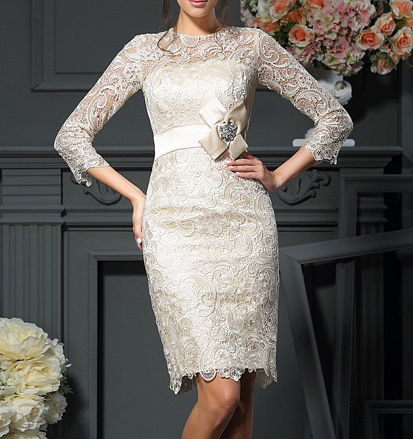 champagne lace mother of the bride dress