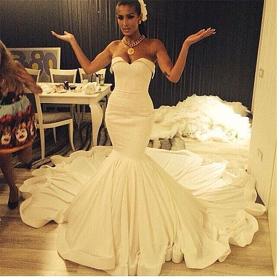 fitted wedding dress with train